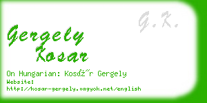 gergely kosar business card